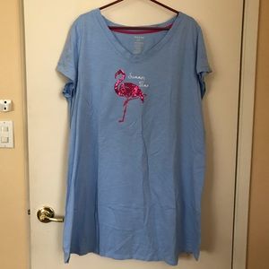 Sequined flamingo night shirt, size 2X